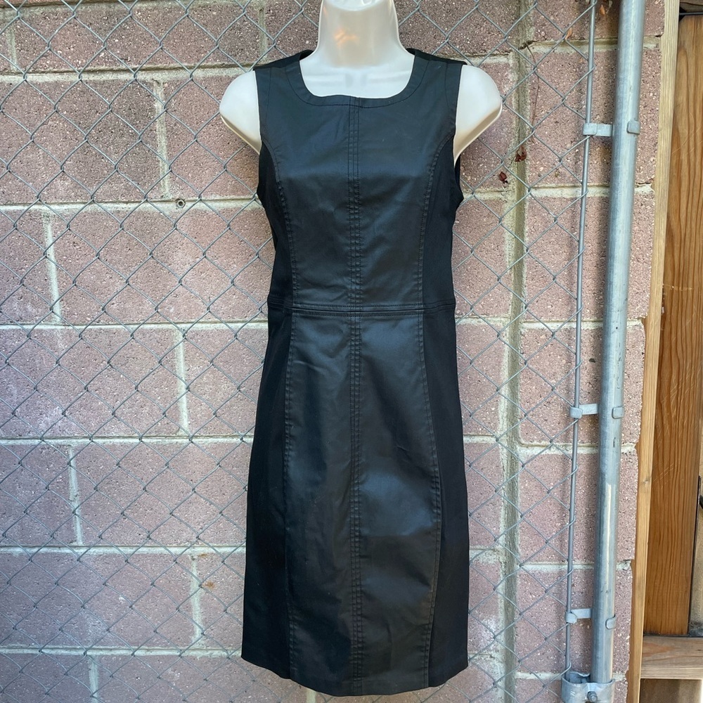 Sleeveless Coated 'Denim' Dress Back Zip Stretch  Level 99 "Scarlet" X-Small